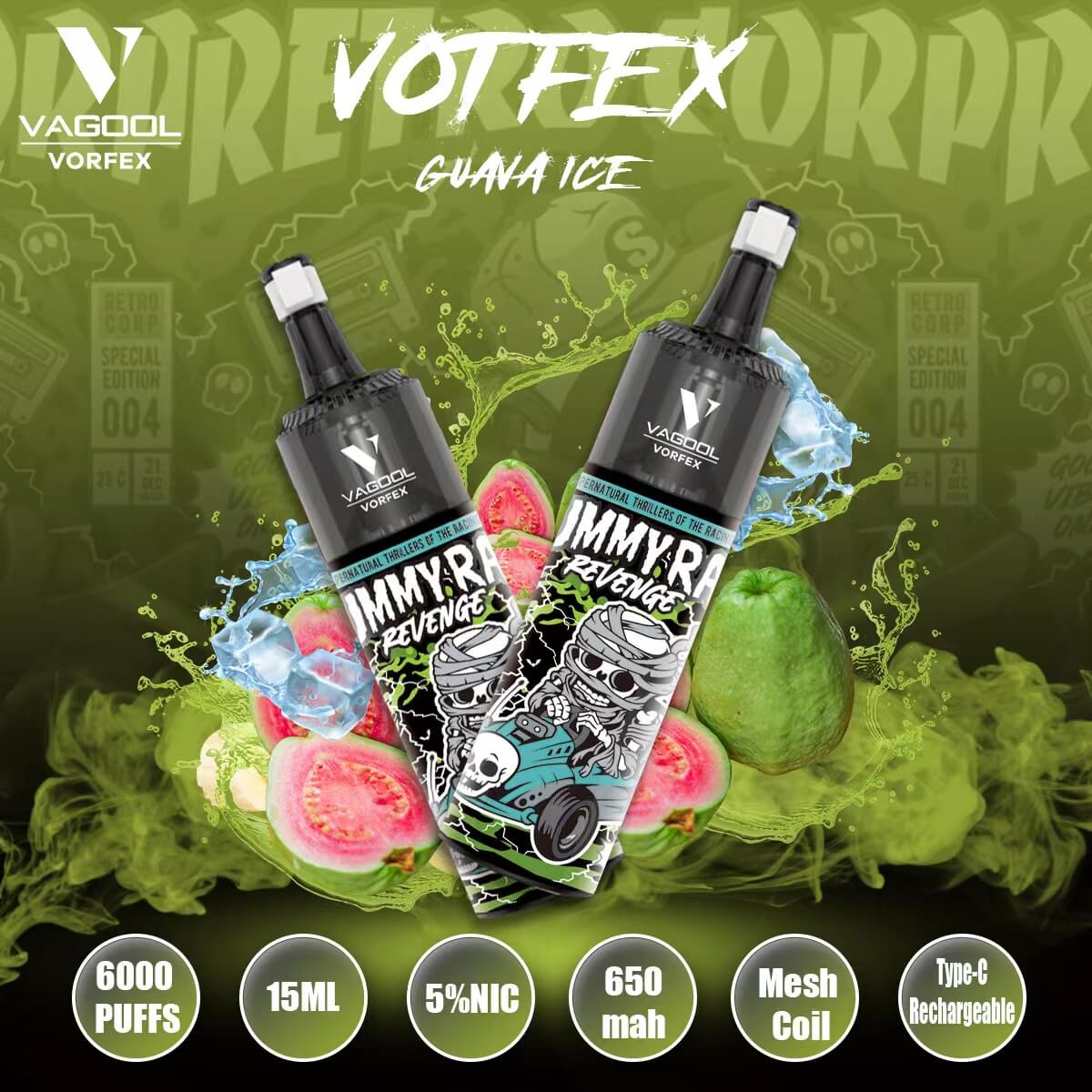 Vagool Vorfex 6000 puffs disposable vape device wholesale (Guava ice ...